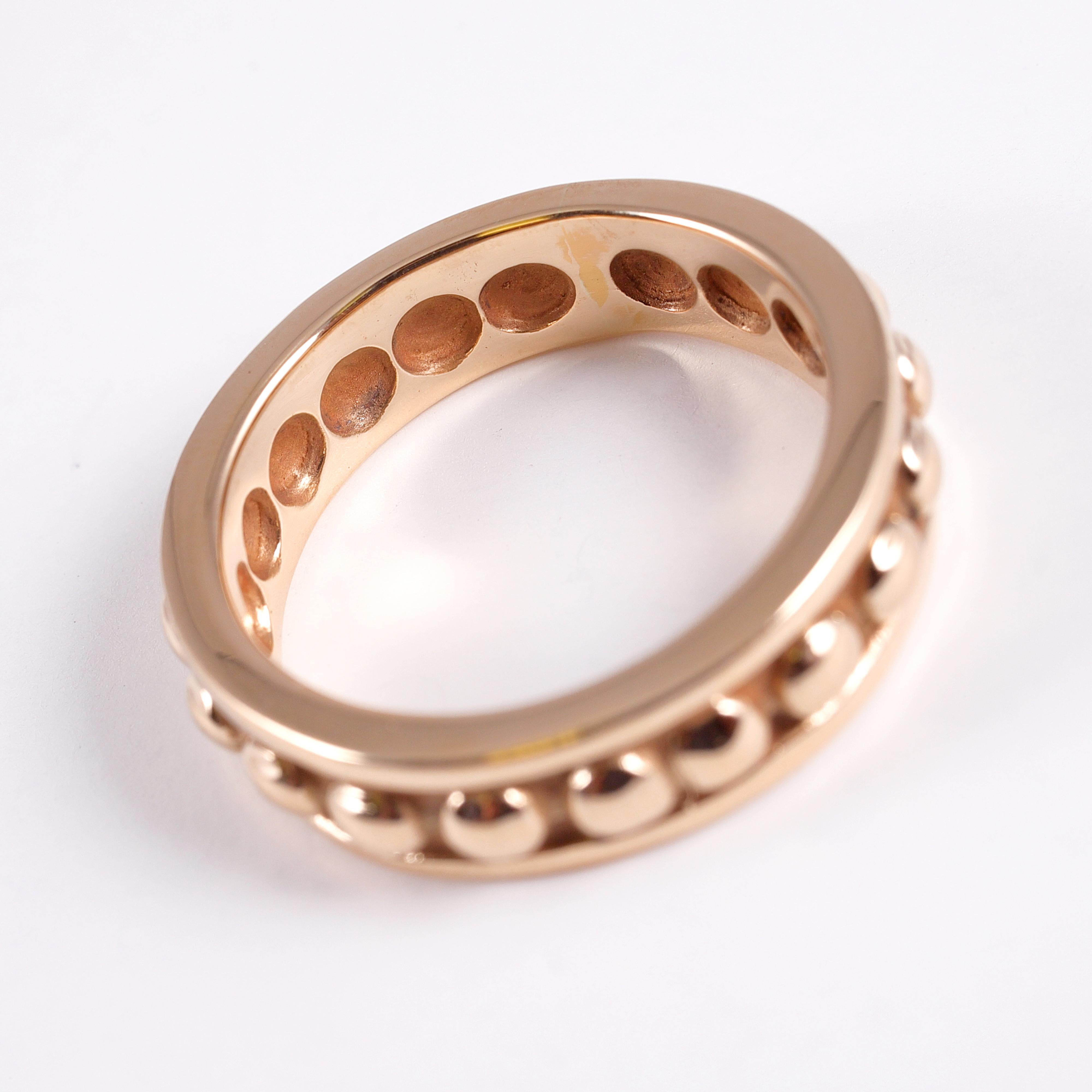 Women's or Men's Mignon Faget Beaded Ring in 14 Karat Gold