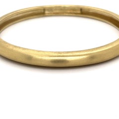 Mignon Faget Signed 14K Yellow Gold Brushed Finish Dome Bangle Bracelet