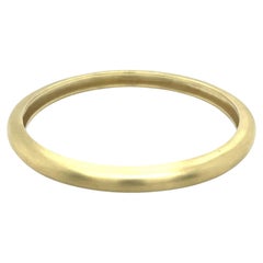 Mignon Faget Signed 14K Yellow Gold Brushed Finish Dome Bangle Bracelet