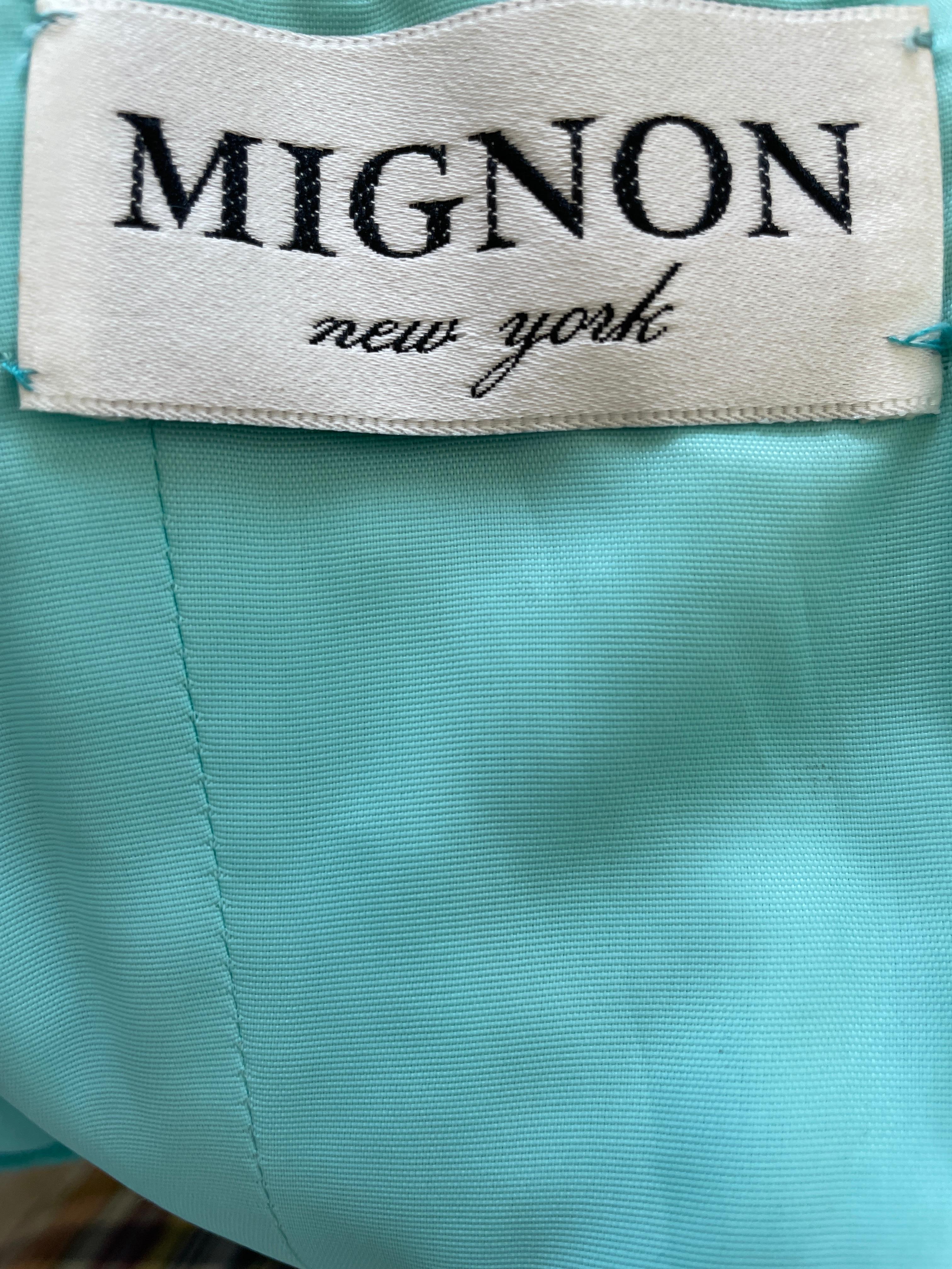 Mignon Vintage 1980's Ombre Blue Evening Dress with Rhinestone Crystal Buttons For Sale 3