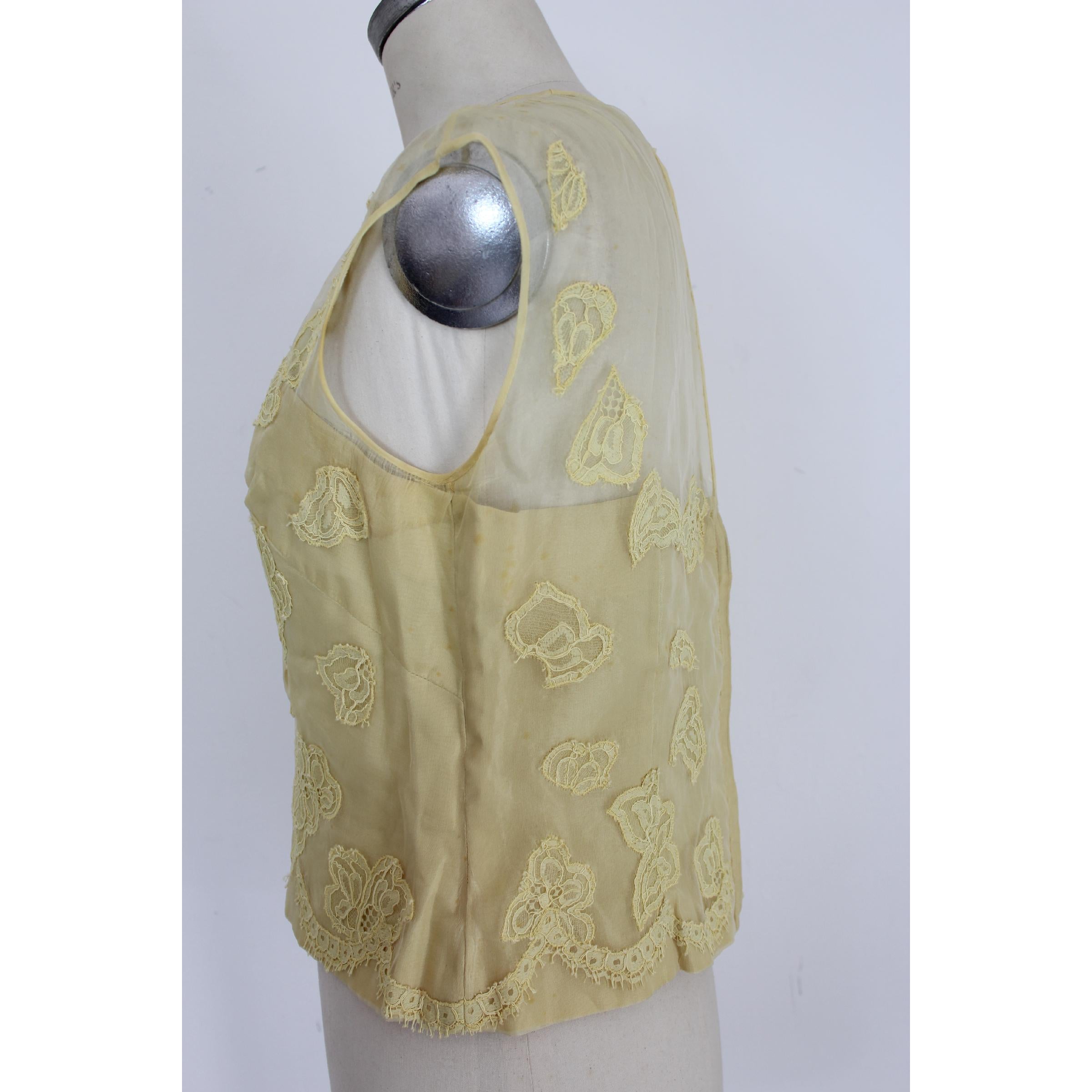 Mignon Yellow Silk Lace Museum Dress Suit Skirt and Jacket 1960s 6