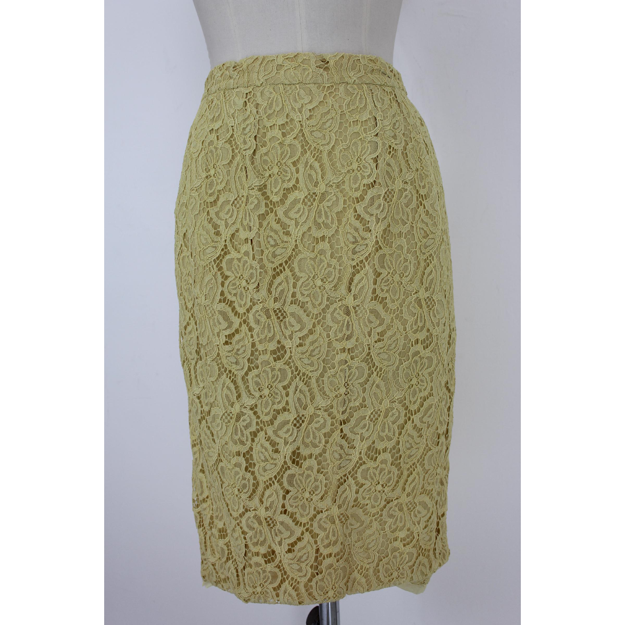 Women's Mignon Yellow Silk Lace Museum Dress Suit Skirt and Jacket 1960s