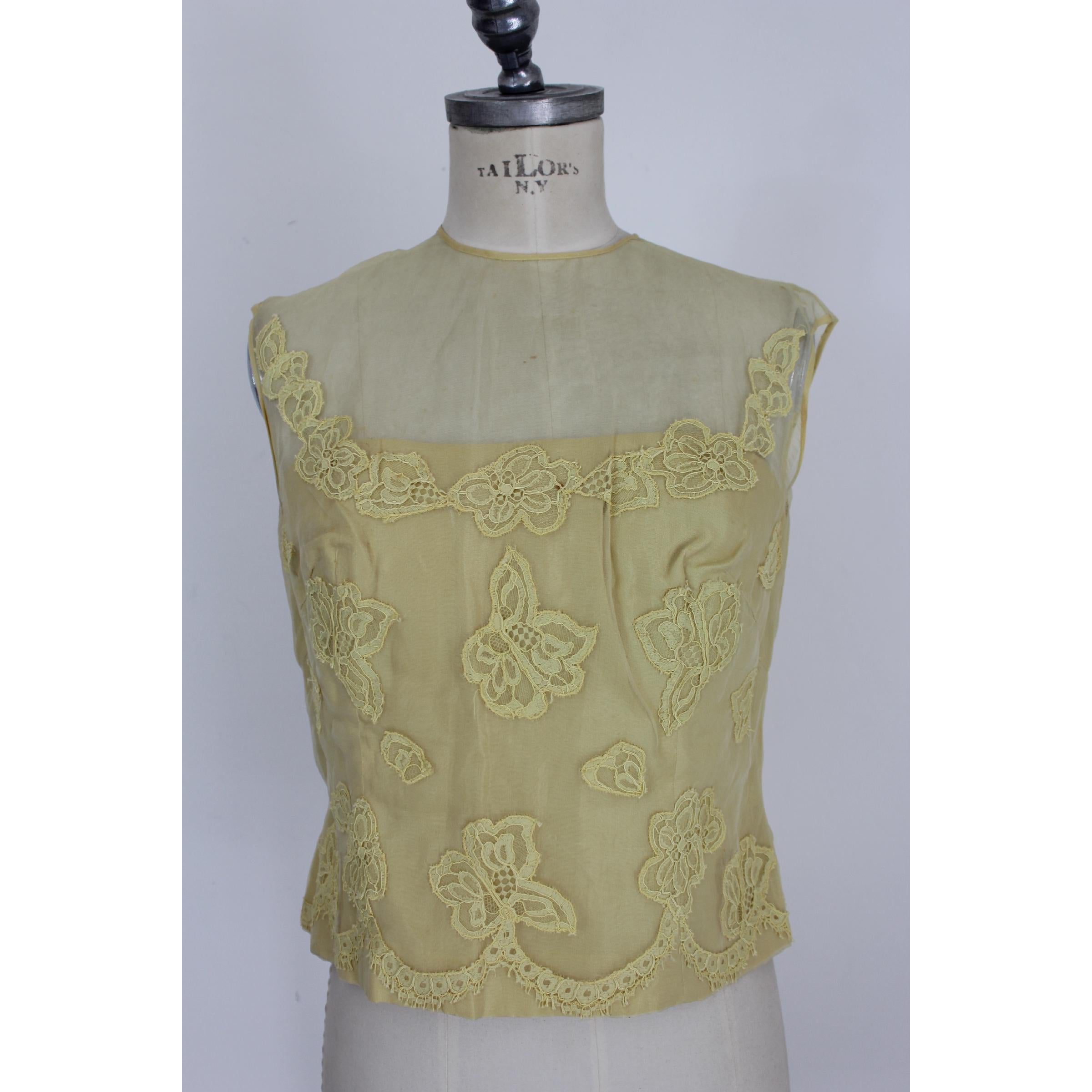 Mignon Yellow Silk Lace Museum Dress Suit Skirt and Jacket 1960s 3