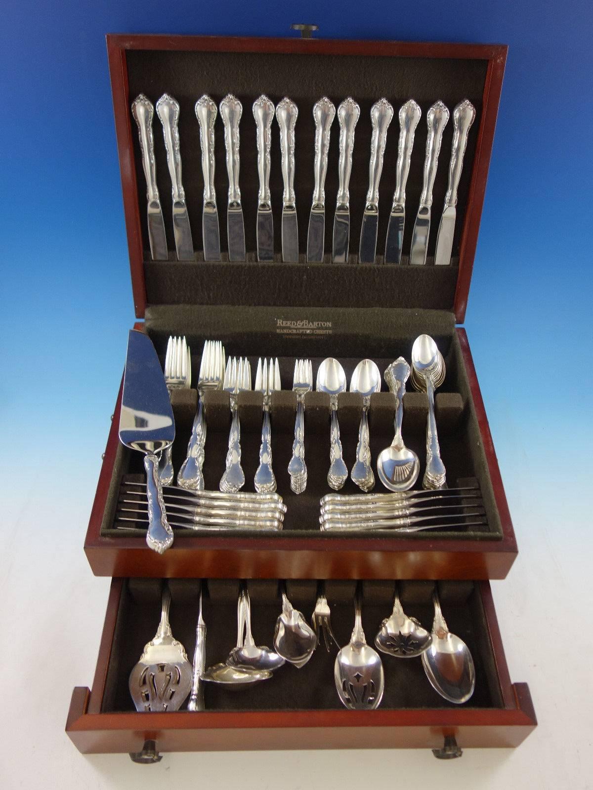 Mignonette by Lunt Sterling Silver Flatware Set for 12 Service 109 Pieces In Excellent Condition For Sale In Big Bend, WI