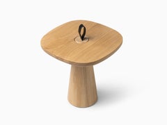 MIGO – Side Table in Oak Wood with Leather Strap