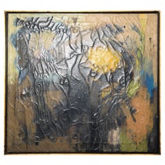 1950s Arte Abstracto Pintura al Oleo sobre Lienzo Miguel Alvarez Acosta INBA Mexico