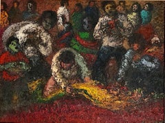 Pittura ad olio espressionista peruviana Miguel Aybar Arte latino-americana modernista