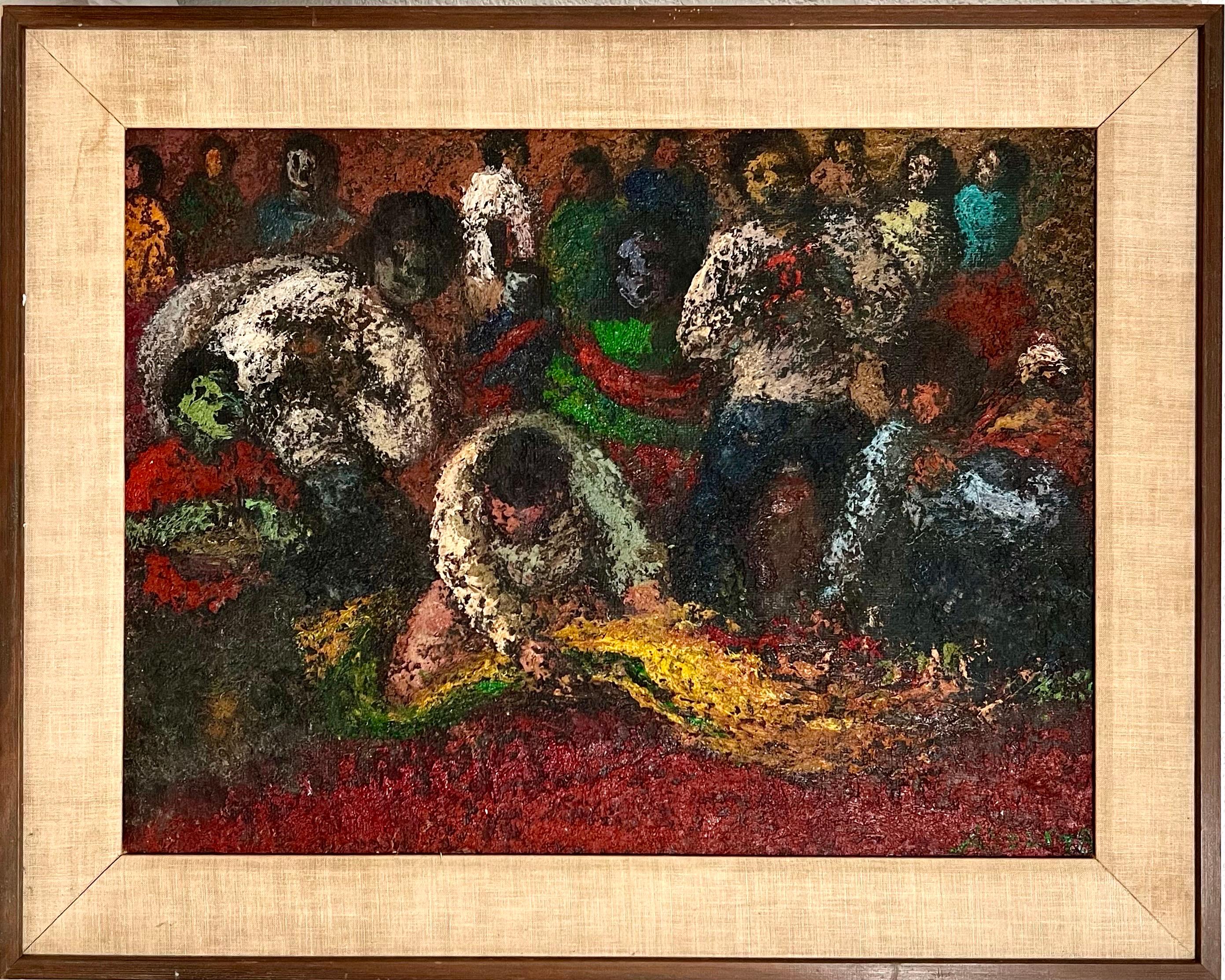 Peruvian Expressionist Oil Painting Miguel Aybar Modernist Latin American Art