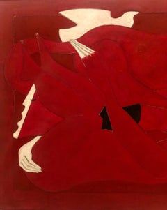 Erotic in Red by Miguel Angel Batalla Tempera on Paper Tao Art