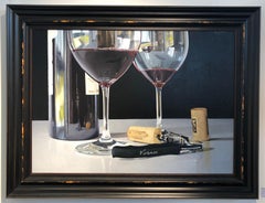 Nature morte contemporaine de bouteilles de vin « A Fine Rioja » par Angel Nunez