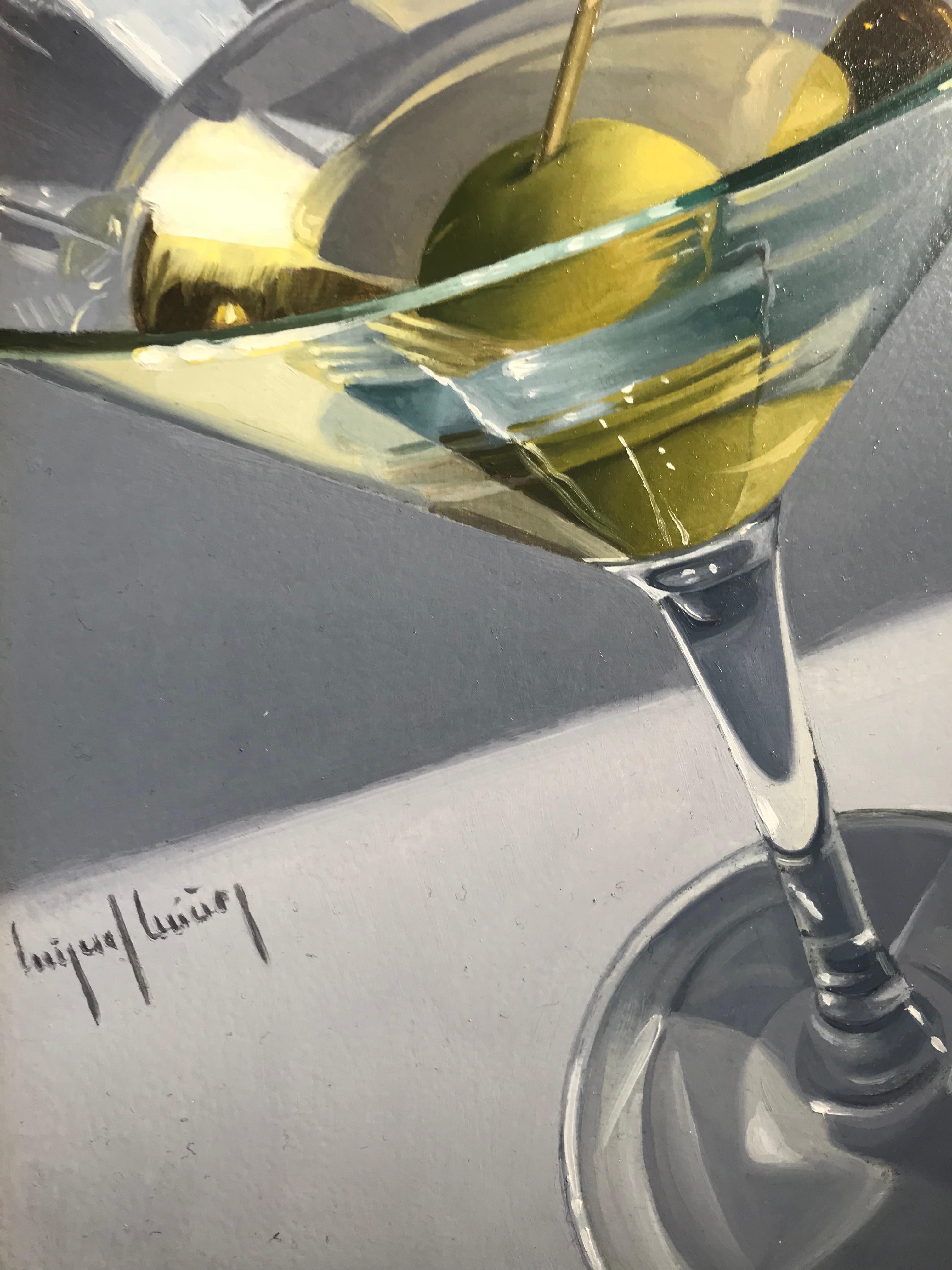 'Shaken not Stirred' by Miguel Angel Nunez is an incredible example of the artist being able to capture the stunning details and light with the up most precision 

Through Miguel’s precise brushstrokes and fine layers of paint a sense of precision