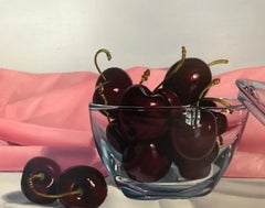 STILL LIFE - GLASS JAR AND CHERRIES