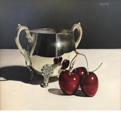 Still Life, HYPERREALISM, Silver jag and cherries