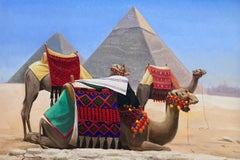 LANDSCAPE - CAMELS IN DESERT