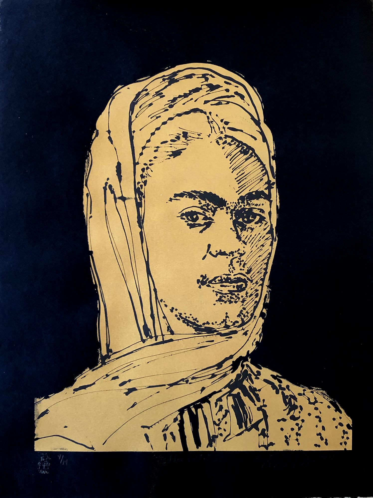Miguel Angel Reyes Portrait Print - Golden Frida