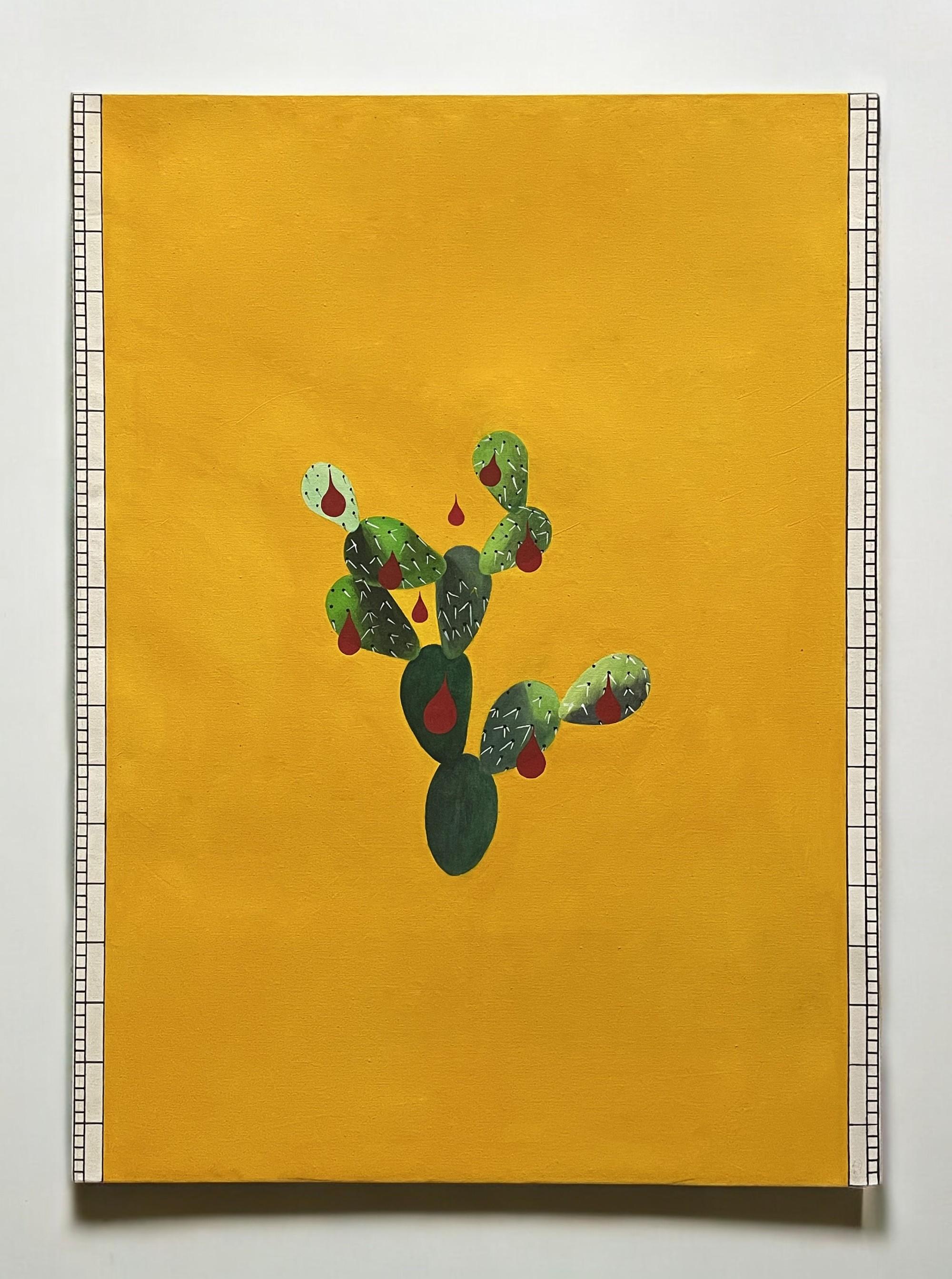 Still-Life Painting Miguel Angel Ríos - Sans titre (Cactus)