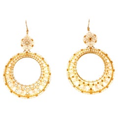 Miguel Ases 14kt Gold Fill Crystal Drop Earrings