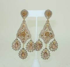 MIGUEL ASES Seed Bead Chandelier Earrings