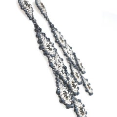 Miguel Ases Sterling Silver Blue Grey Crystal Drop Earrings