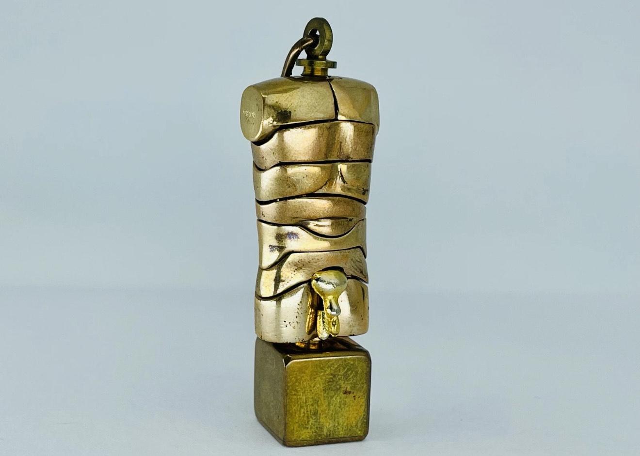 Women's or Men's Miguel Berrocal Bronze Micro-David Puzzle Pendant Sculpture By Miguel Berrocal For Sale