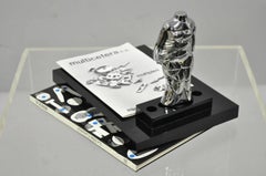 Miguel Berrocal La Mini Cariatide Nickel Plated Puzzle Sculpture w/ Box and Book