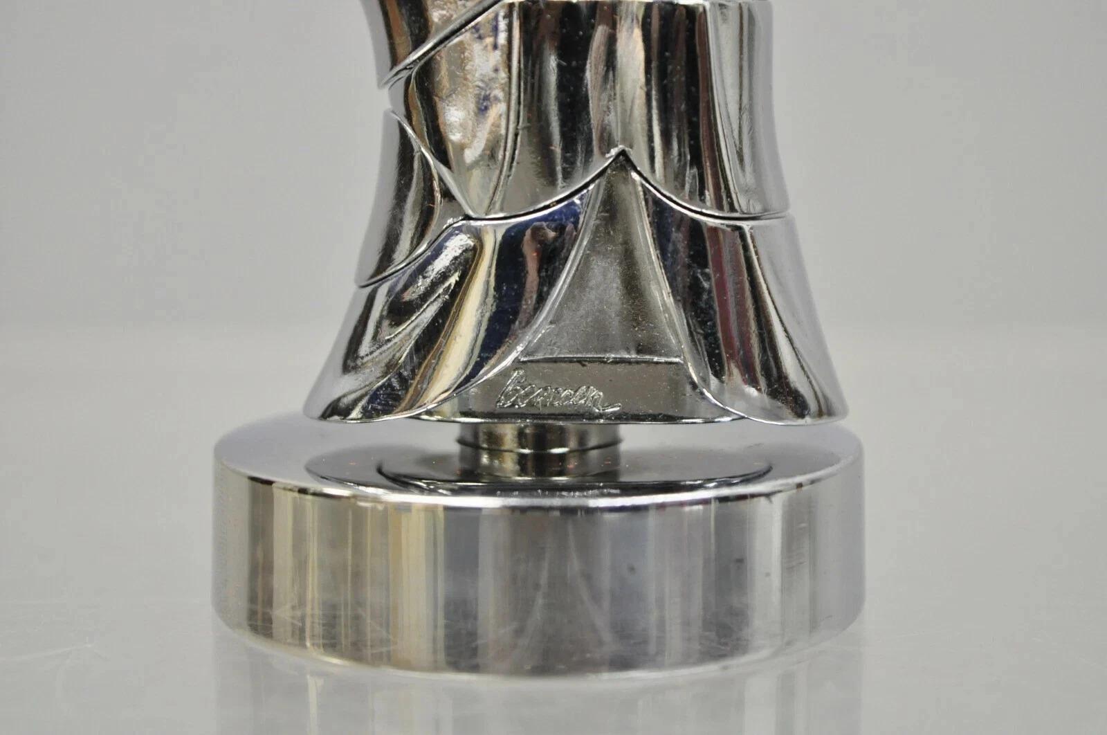 Metal Miguel Berrocal La Mini Cariatide Nickel Plated Puzzle Sculpture w/ Box and Book For Sale