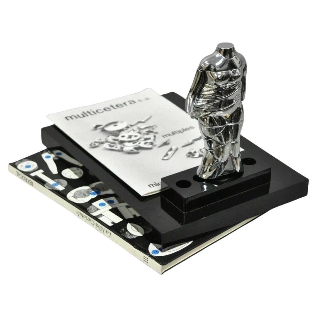 Miguel Berrocal La Mini Cariatide Nickel Plated Puzzle Sculpture w/ Box and Book