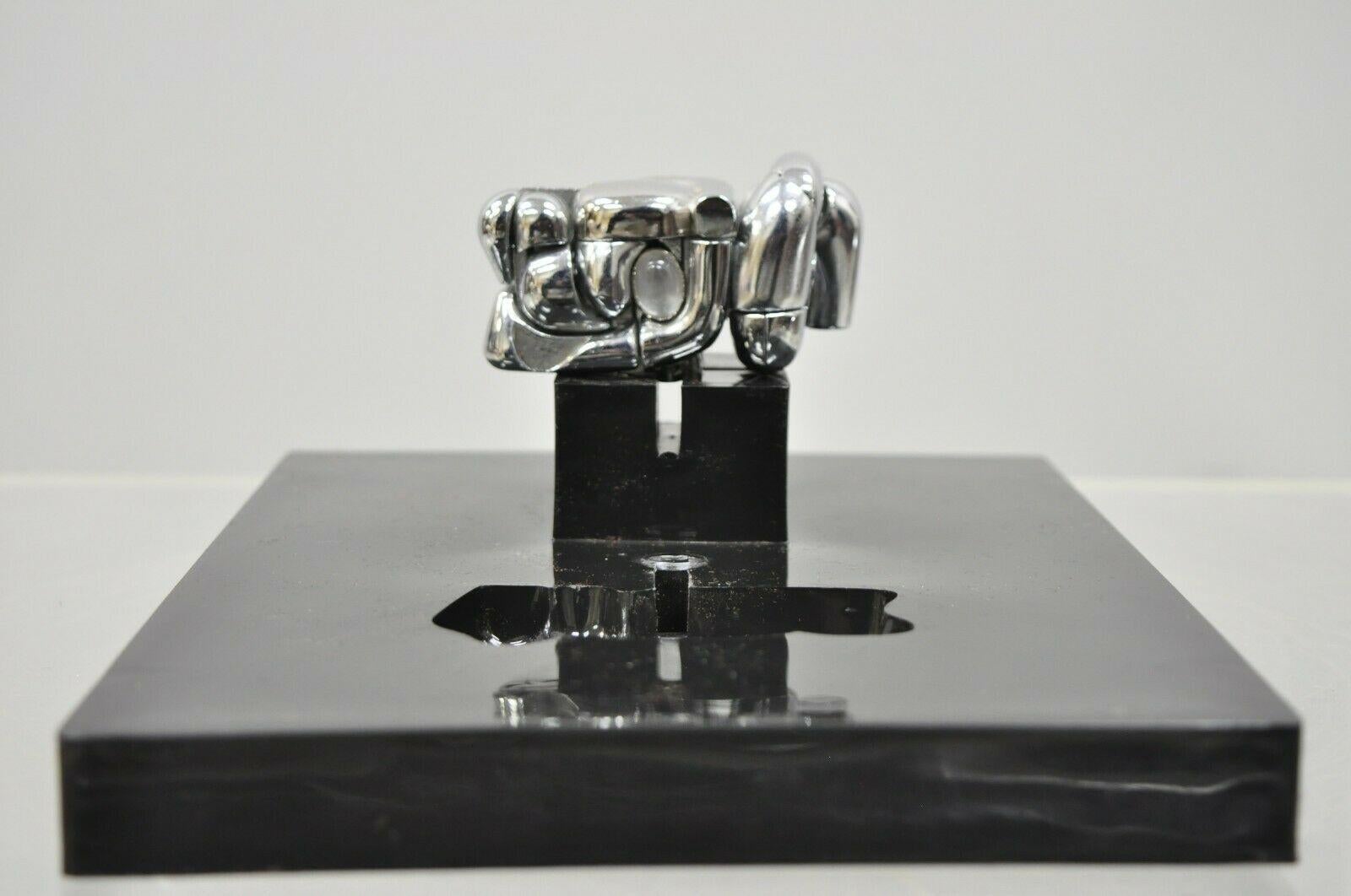 Moderne Boîte et livre de sculptures puzzle La Mini Maria en métal nickelé Miguel Berrocal en vente