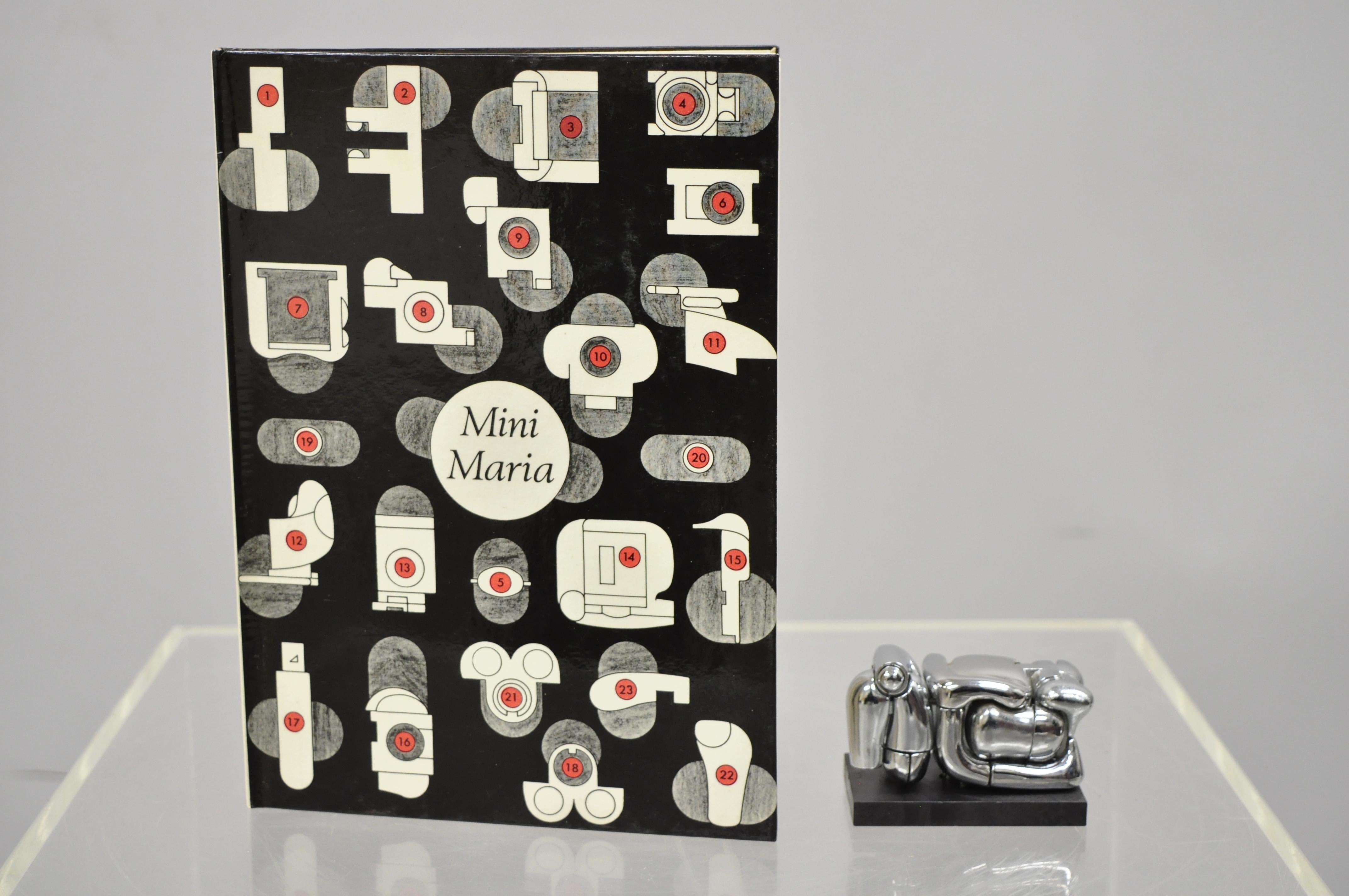 20th Century Miguel Berrocal La Mini Maria Nickel-Plated Puzzle Sculpture Box and Book