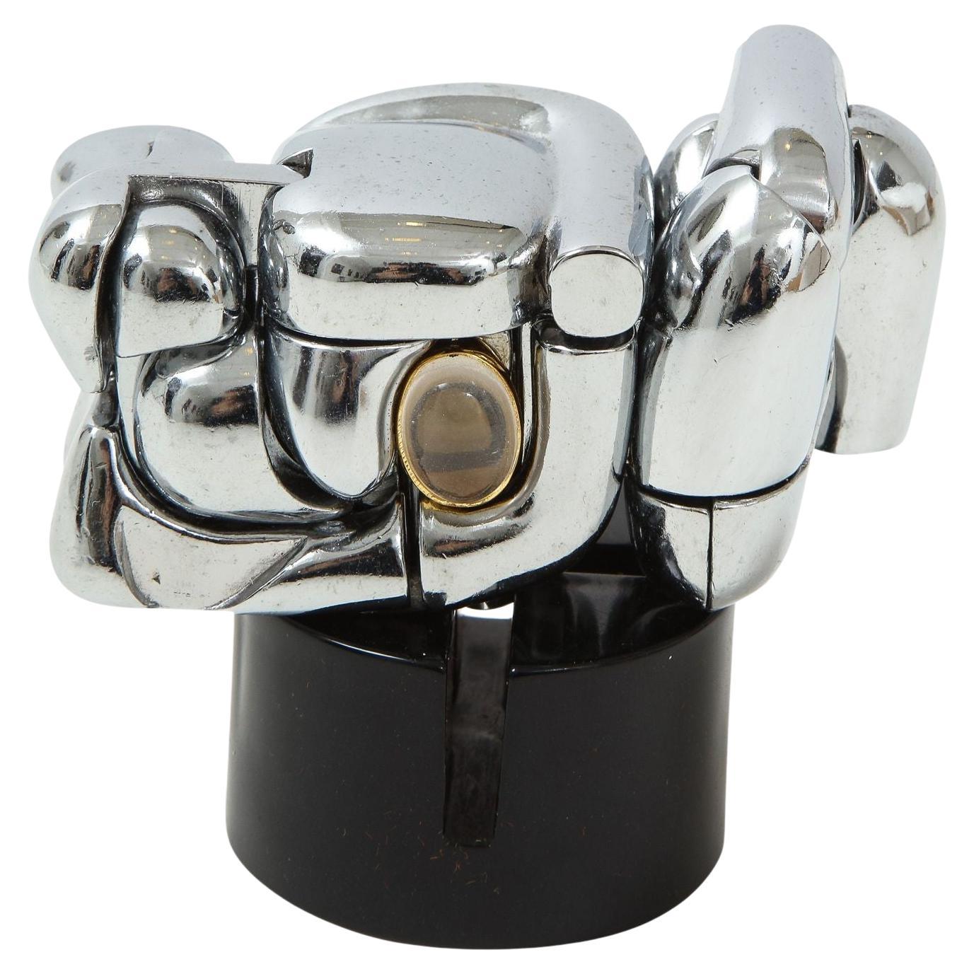 Vernickelte Miguel Berrocal La Mini Maria Puzzle-Skulptur-Schachtel und Buch, vernickelt
