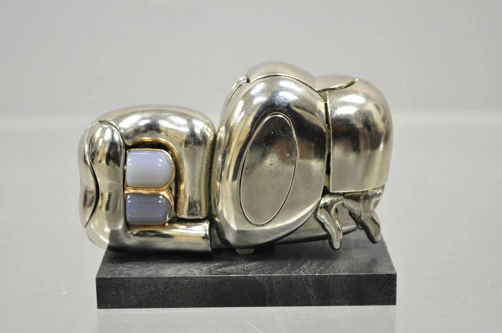 Miguel Berrocal La Mini Zoraida Nickel Plated Puzzle Sculpture Box and Book For Sale 3
