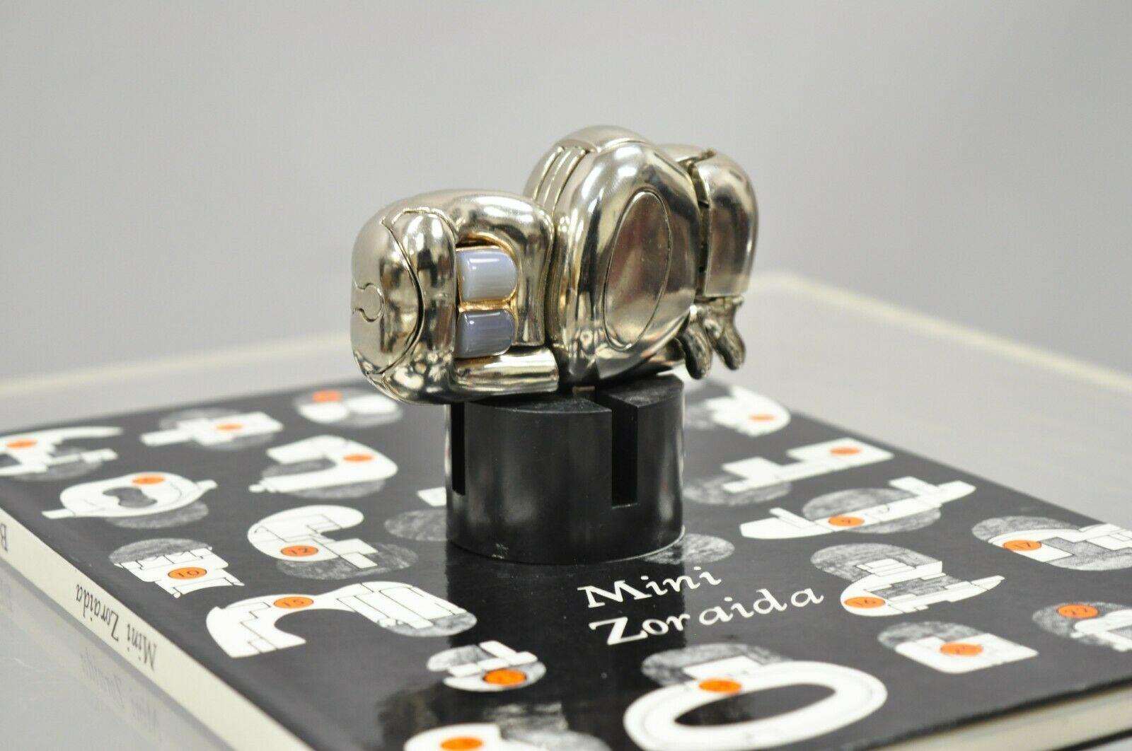 Miguel Berrocal La Mini Zoraida Nickel Plated Puzzle Sculpture Box and Book For Sale 4
