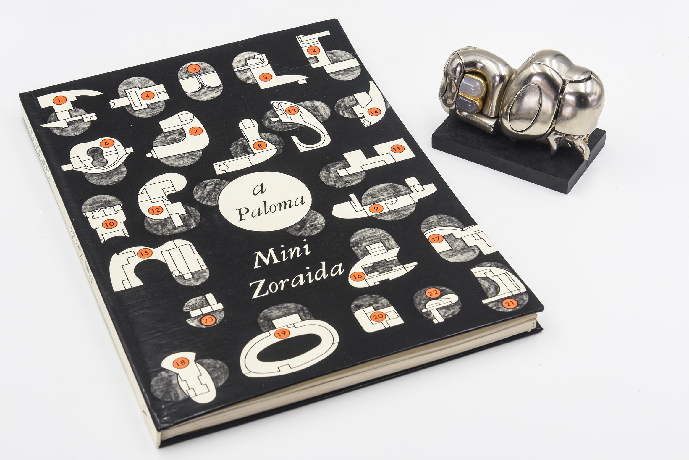 Miguel Berrocal La Mini Zoraida Puzzle-Skulptur und Buch (Metall) im Angebot