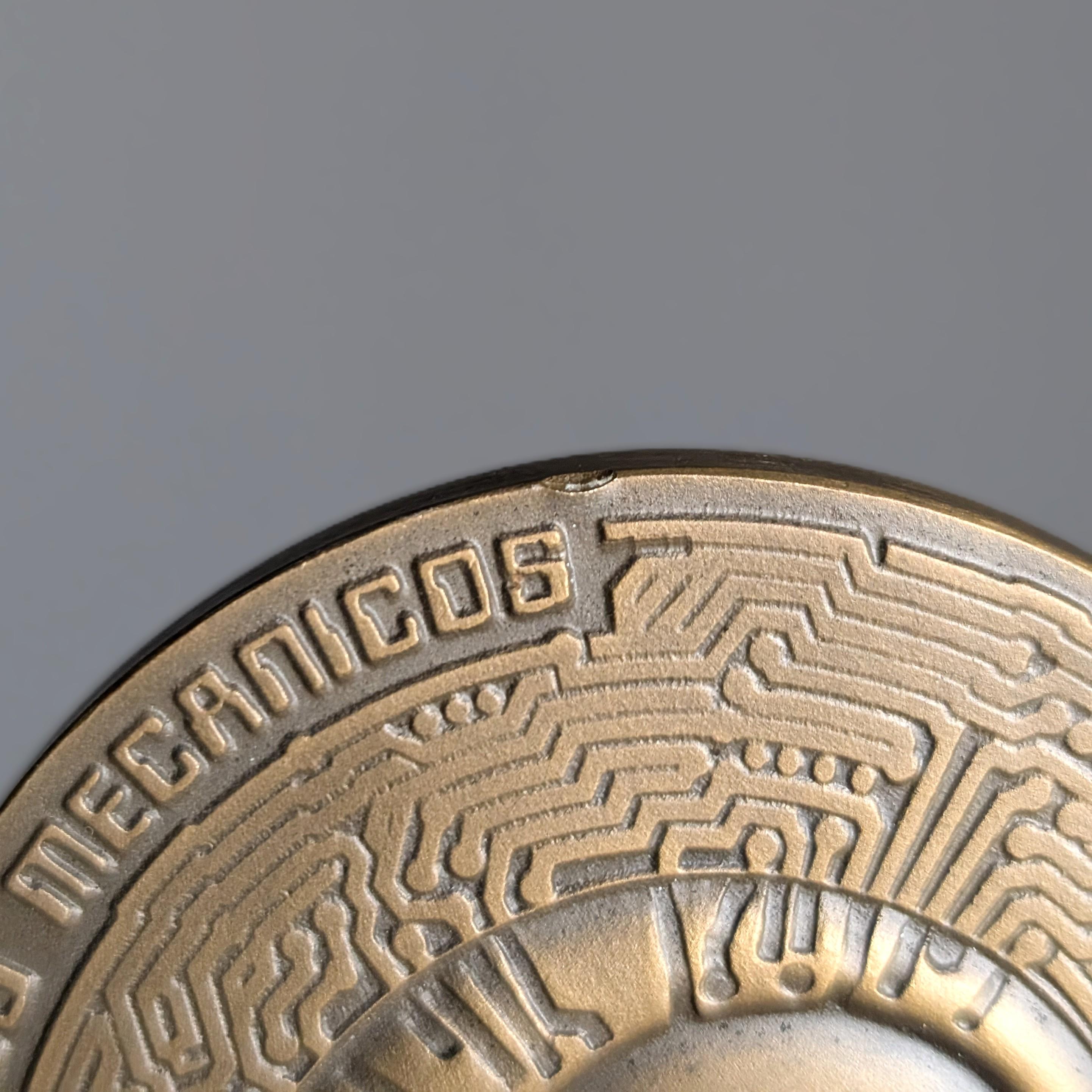 Miguel Berrocal Opus 294 Medaglia di bronzo La Mecánica Electricidad Gijón anni '80 In condizioni buone in vendita a Benalmadena, ES