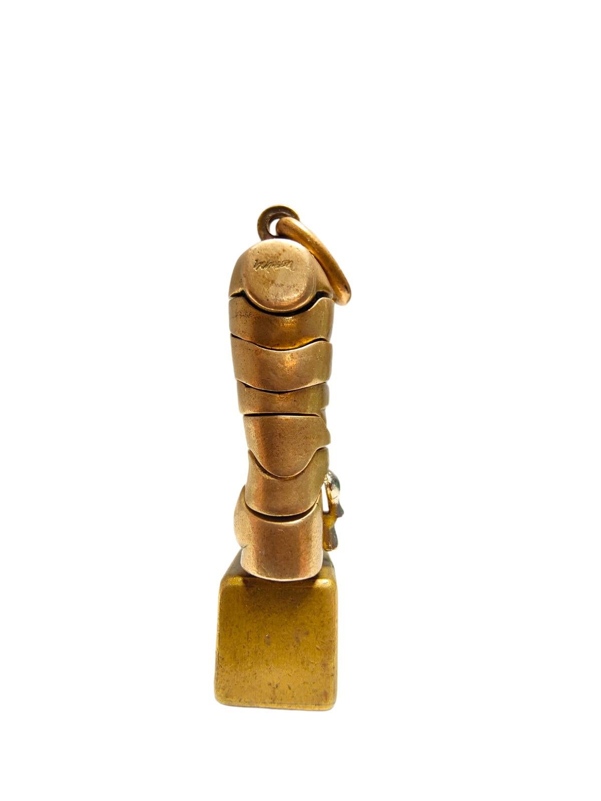 Miguel Berrocal Pendant, Bronze Micro David Off 1971 For Sale 4