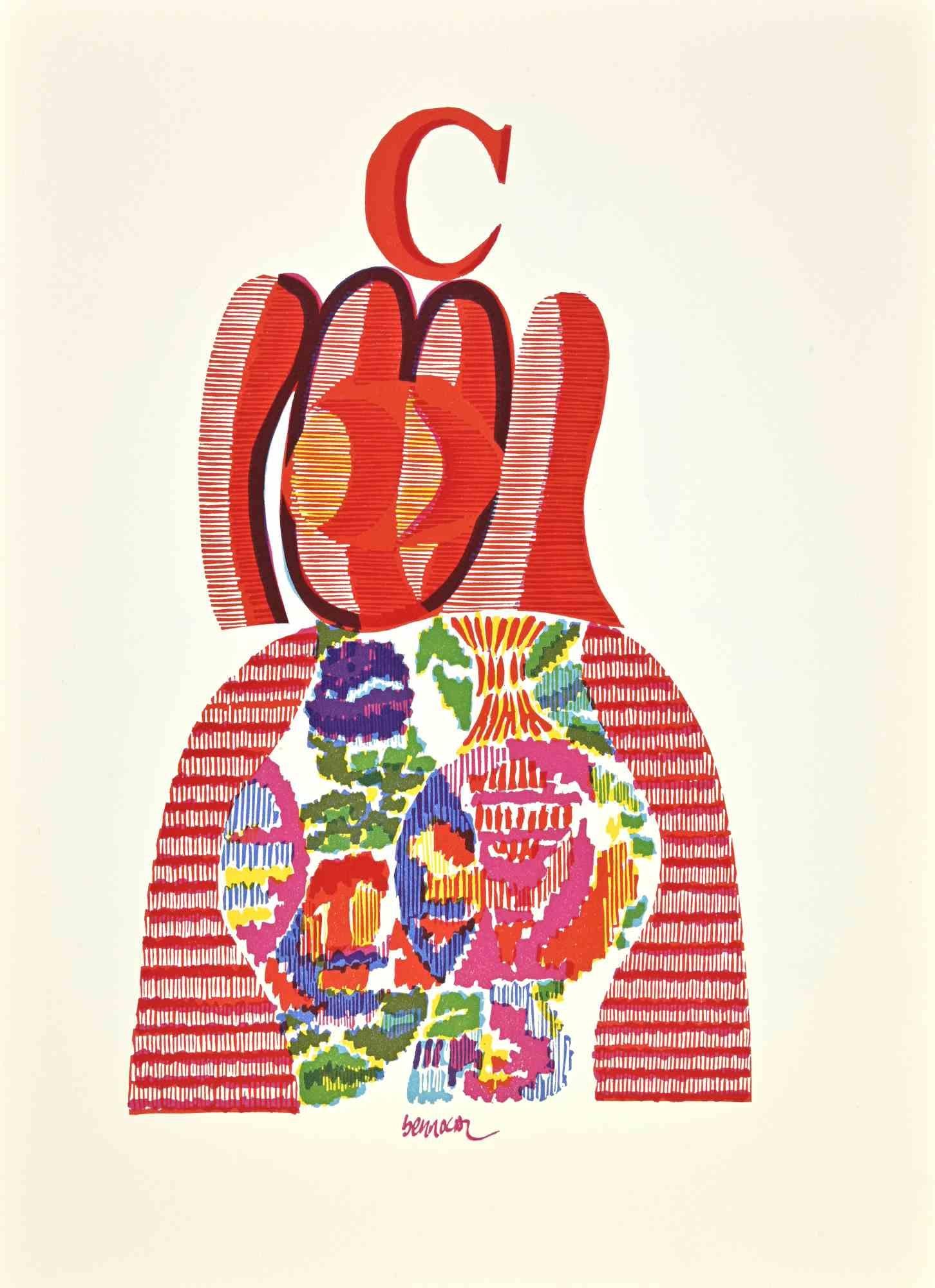 C.C. wie Cristina ist ein Kunstwerk von Miguel Berrocal (1933 - 2006) aus dem Jahr 1975.

Linoldruck.

Guter Zustand.