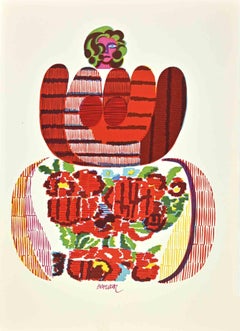 Giulietta - Linocut par Miguel Berrocal - 1975