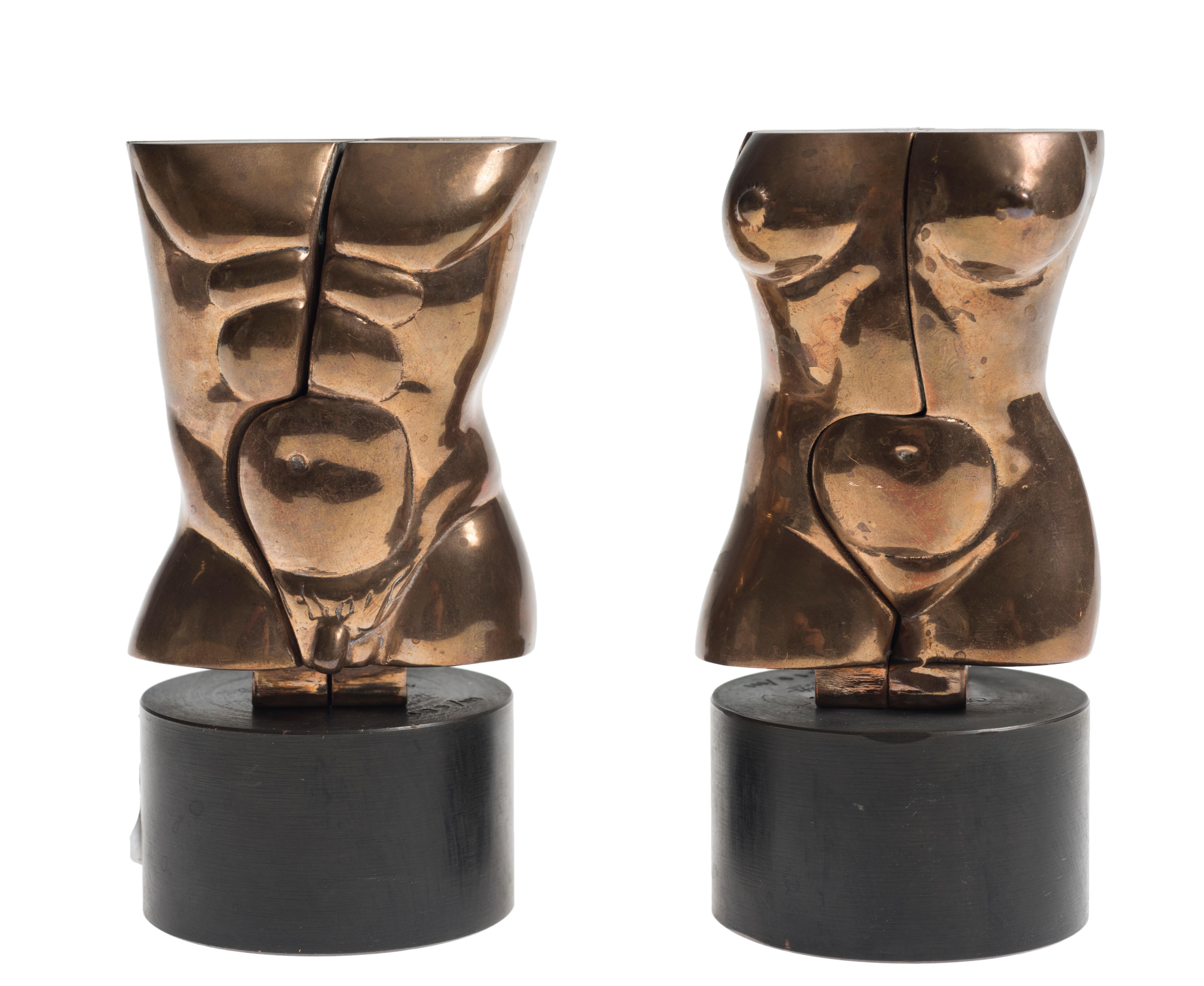 Miguel Berrocal Nude Sculpture - Otto/Opus 348 and Otra/Opus 349 - Bronze Sculpture by M. Berrocal