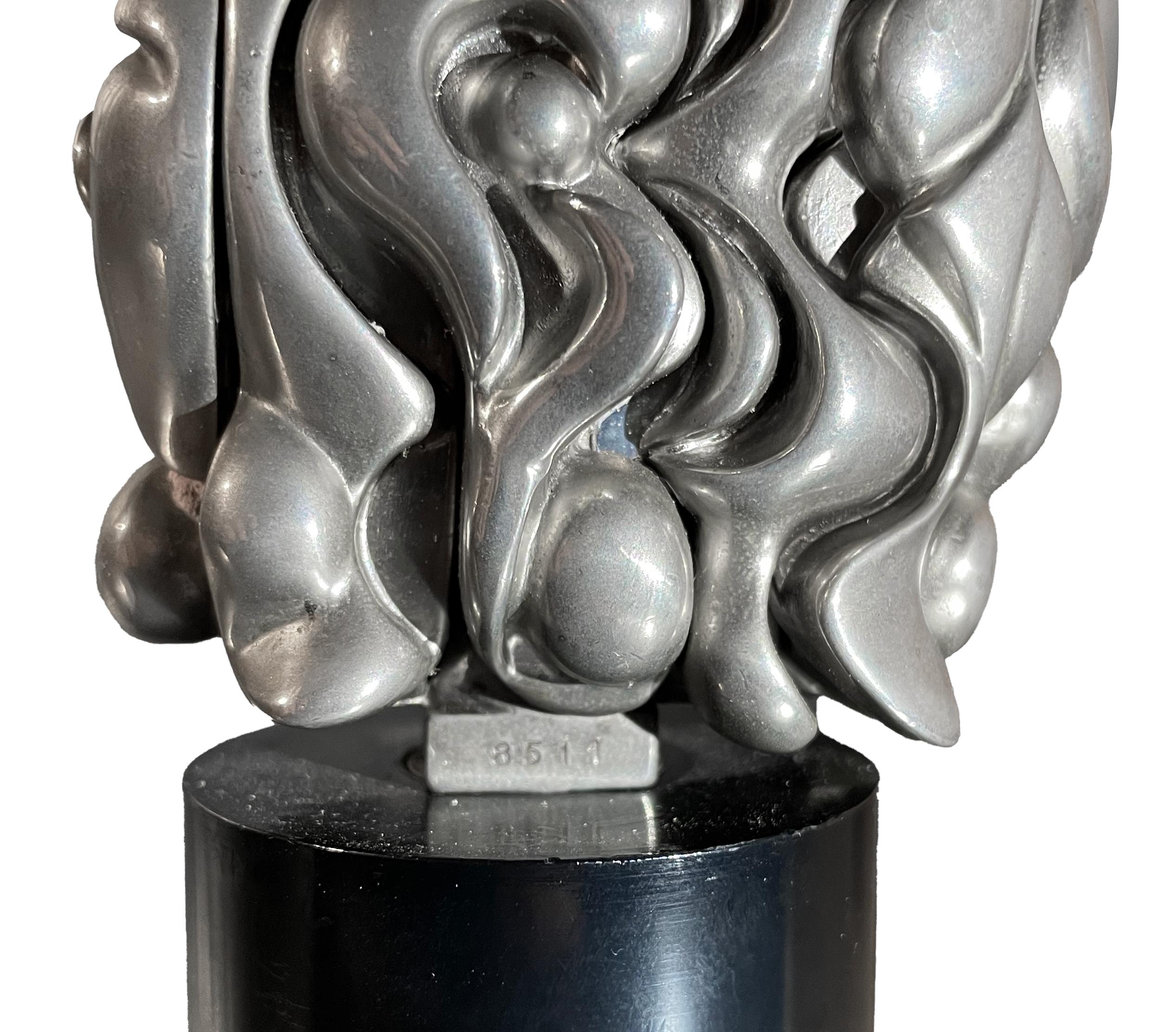Portrait of Michele - Nickel Plated Sculpture by M. Berrocal - 1969 2