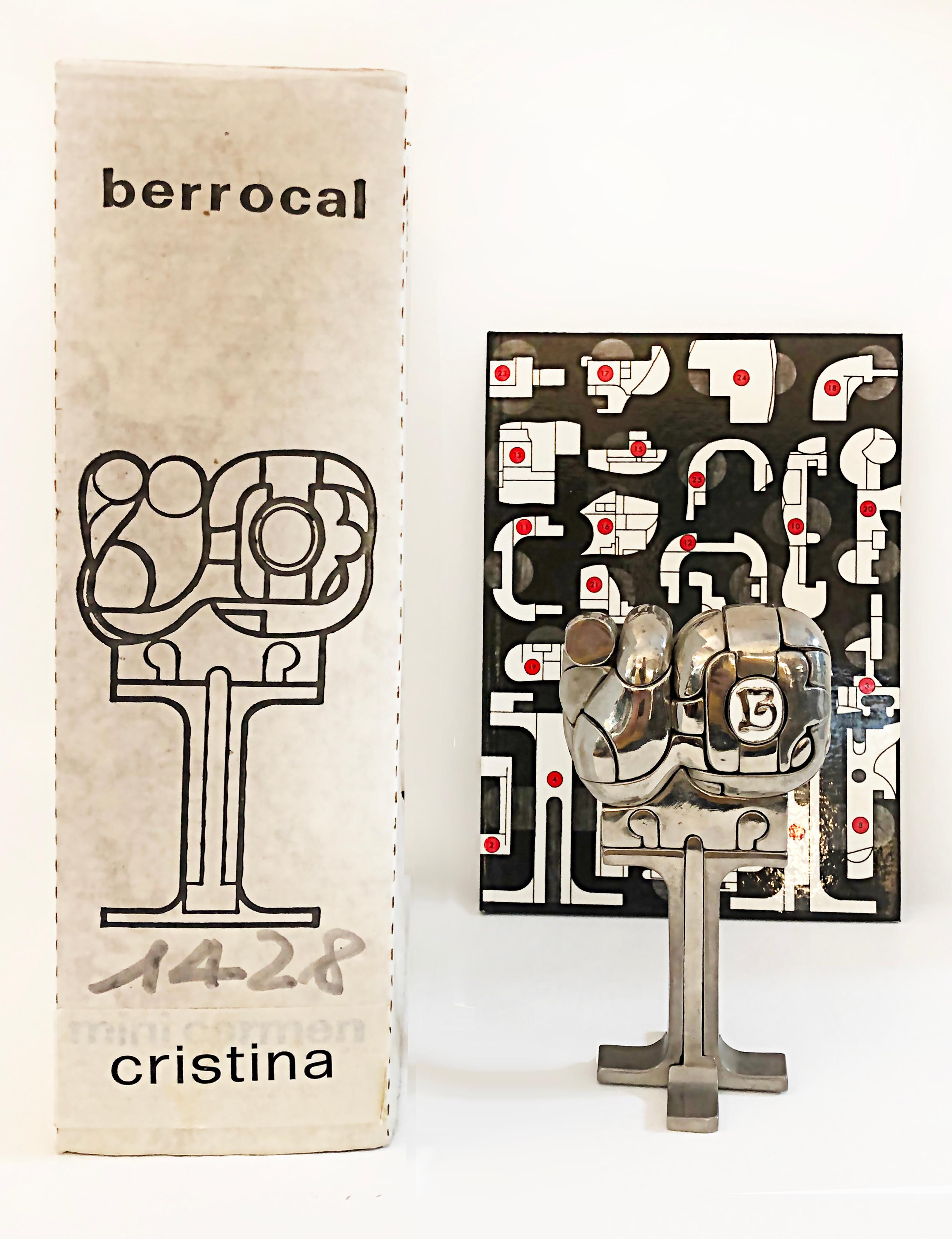Miguel Berrocal silvered brass puzzle sculpture 