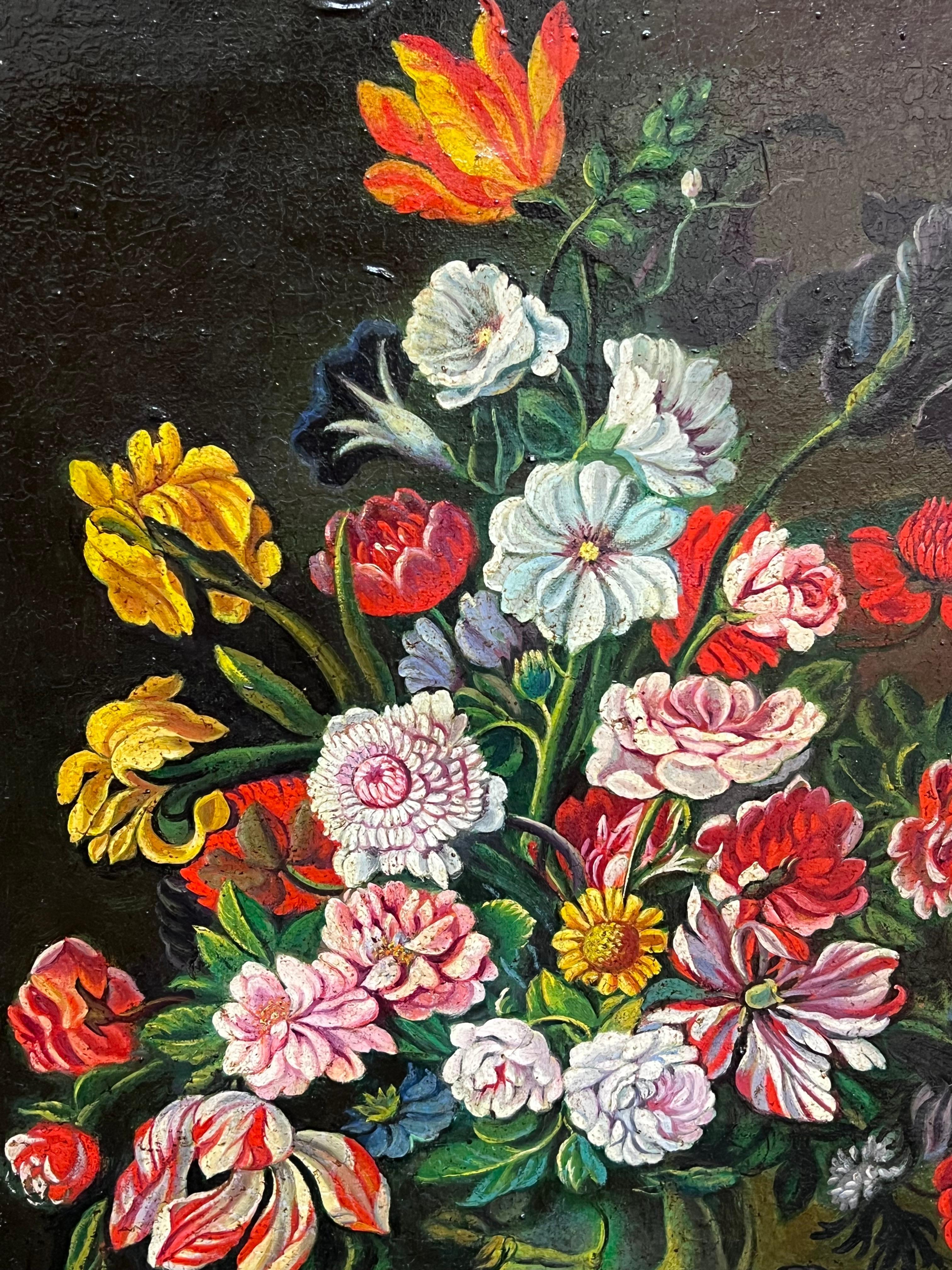 Classical Still Life of Flowers
Studio of Miguel Canals, Spanish 1925-1995
stamped with the studio mark verso
oil on canvas, unframed
canvas: 23.5 x 18 inches
Provenance: private collection, England
Condition: overall very good condition 

For more