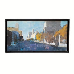 Collage and acrylic on panel “Urban landscape”, Miguel Carlos, Contemporary Art