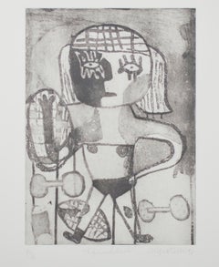"Equilebrista (Gymnast)," Etching and Aquatint AP signed by Miguel Castro Leñero