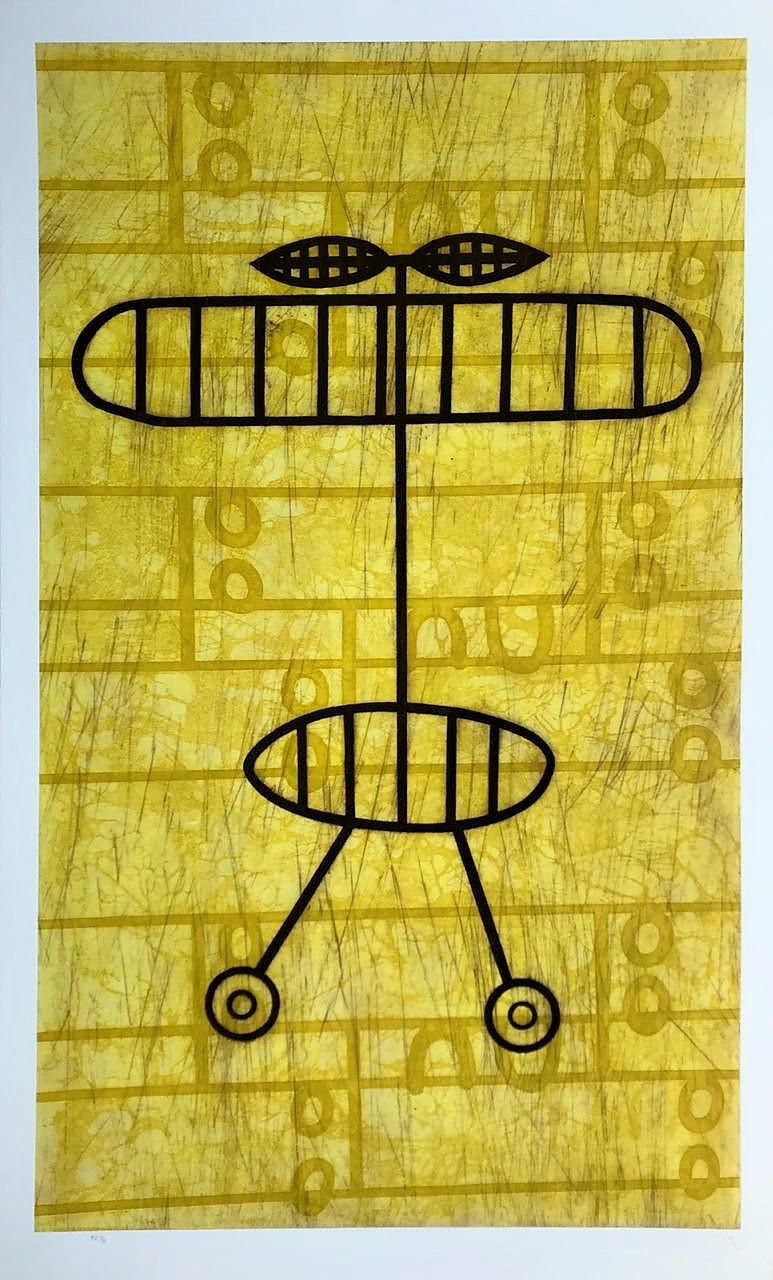 Abstract Print Miguel Castro Leñero - "Fuera del Radar II" 2020 Gravure originale signée 63x39in Artistique mexicain