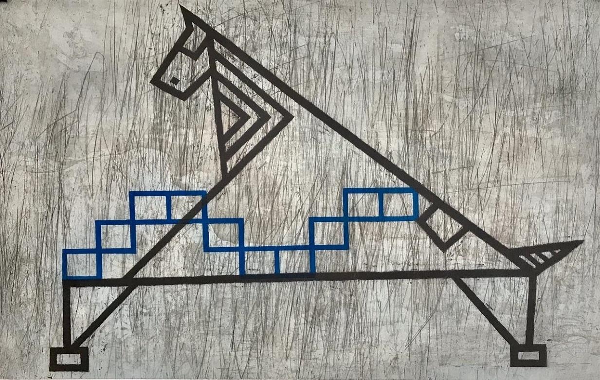 Miguel Castro Leñero (Mexiko, 1956)
'Caballo de Batalla I', 2019
Kupferstich auf Papier Intaglio 300 g.
29,8 x 47,3 Zoll (75,5 x 120 cm)
Auflage von 30 Stück
ID: CAM-101