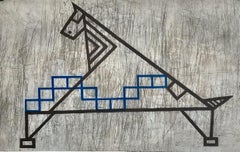 Miguel Castro Leñero, Maestro messicano, Cavallo di battaglia I, 2019, Incisione, 30x47 in