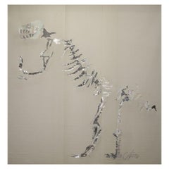 Miguel Cisterna, Le Dinosaure, paravento ricamato a mano su larga scala, Francia, 2014