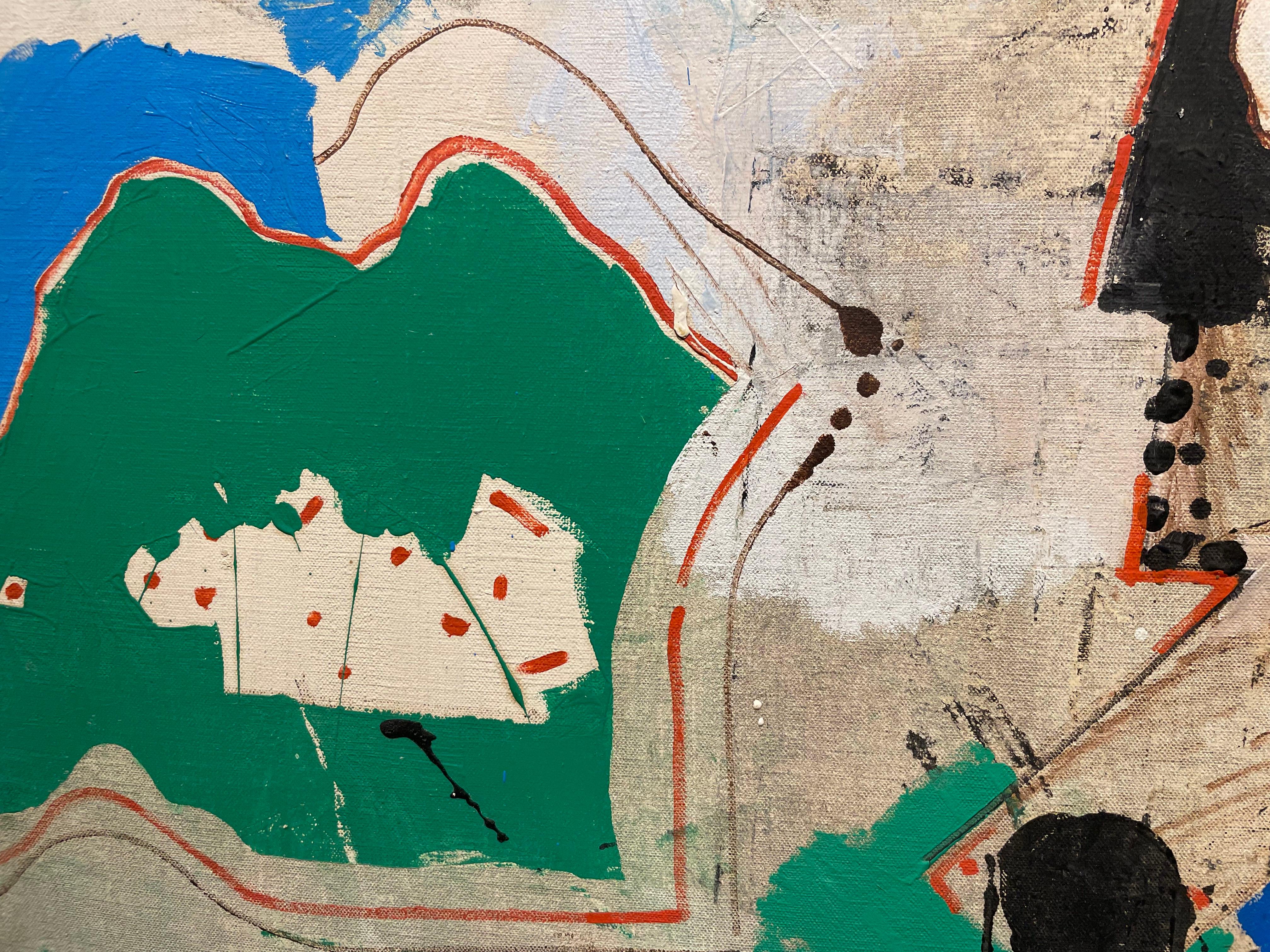 Gran pintura abstracta figurativa de finales de los 60, artista mexicano-americano en venta 5