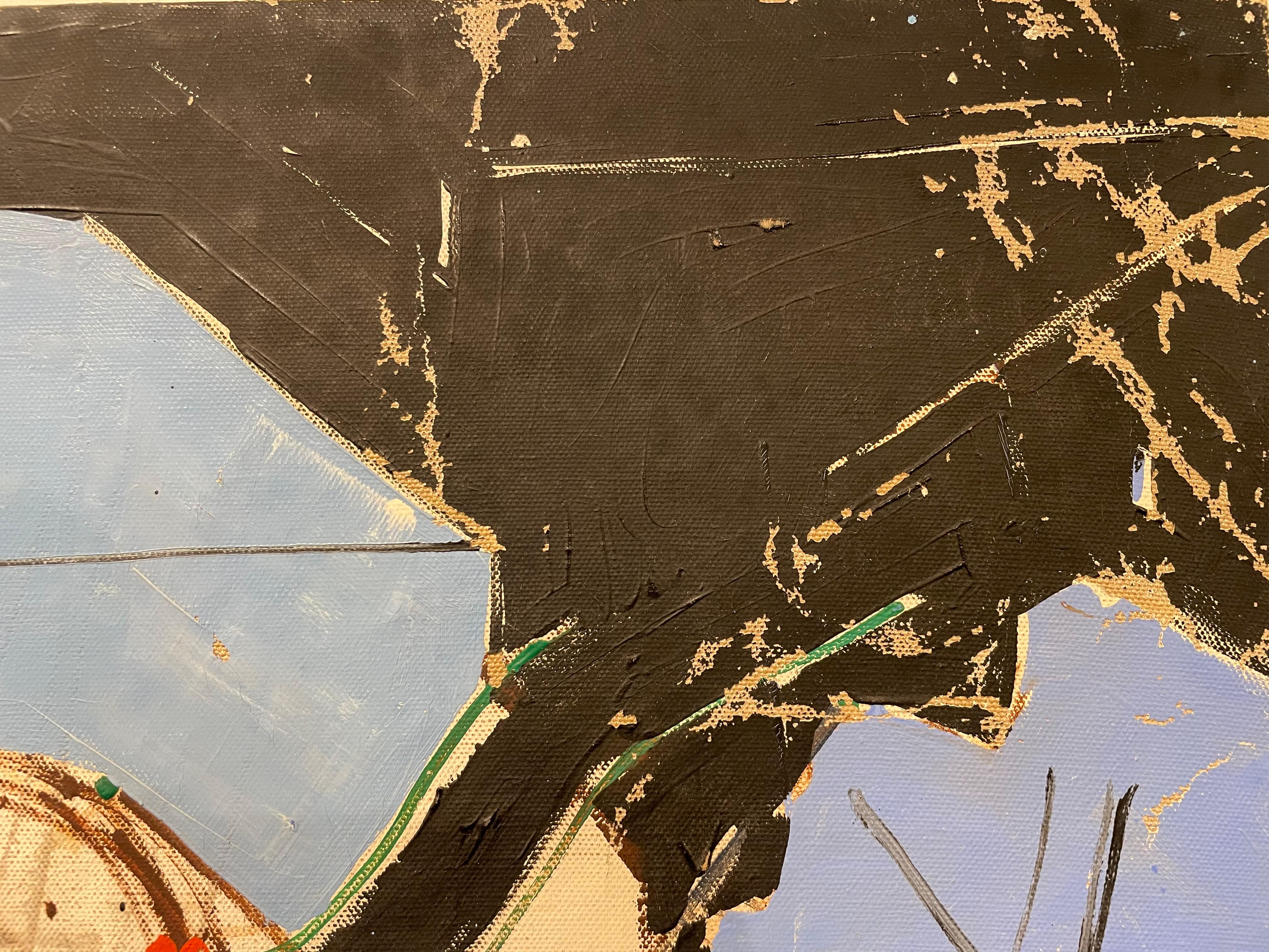 Gran pintura abstracta figurativa de finales de los 60, artista mexicano-americano en venta 5