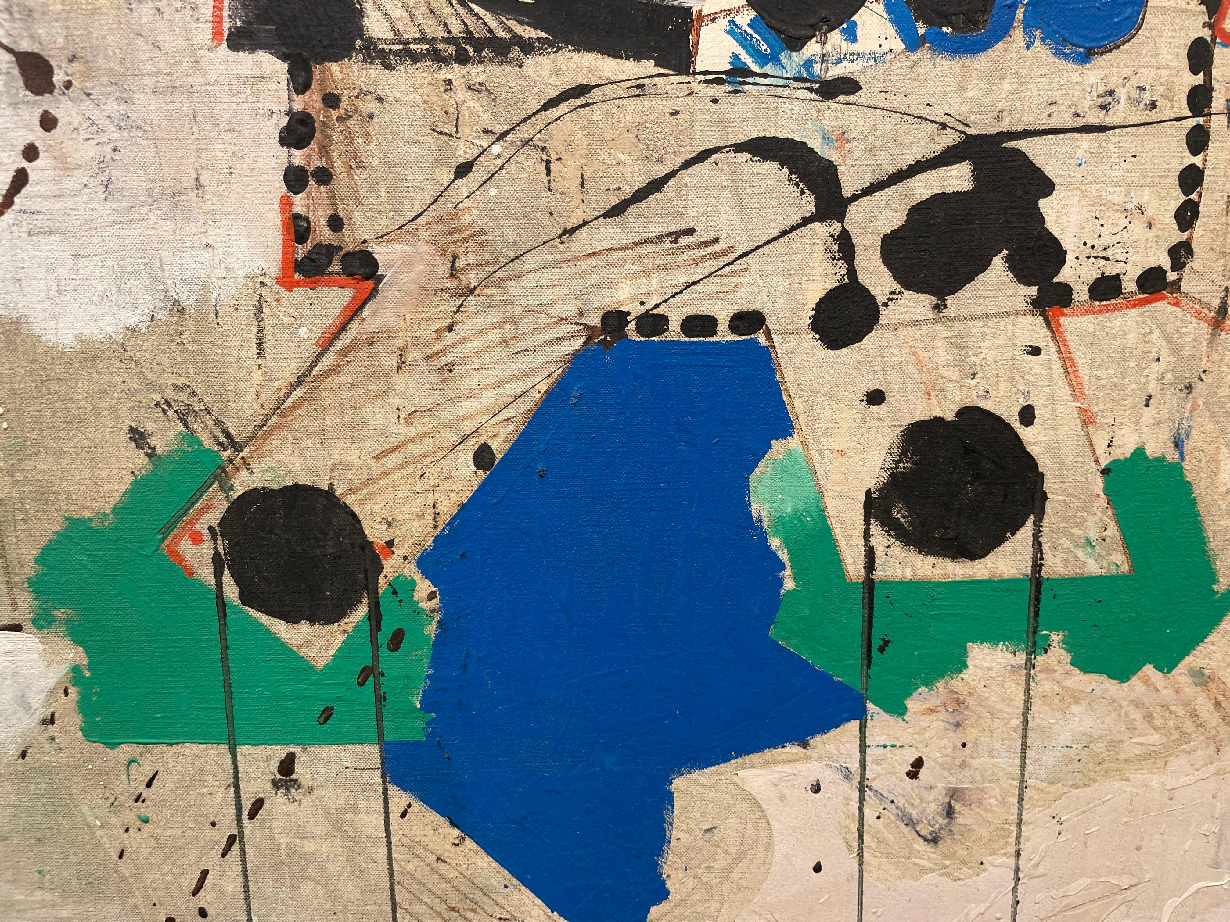Gran pintura abstracta figurativa de finales de los 60, artista mexicano-americano en venta 6